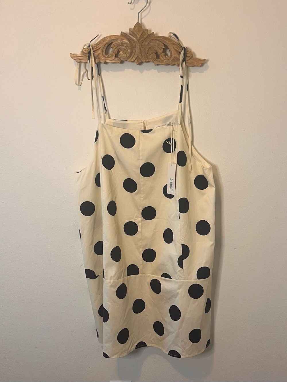 Altar’d State 3XL Cream Black Polka Dot Apron Mini Dress